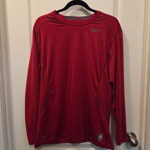Nike Crimson Red Dry Fit Performance Tee - Large